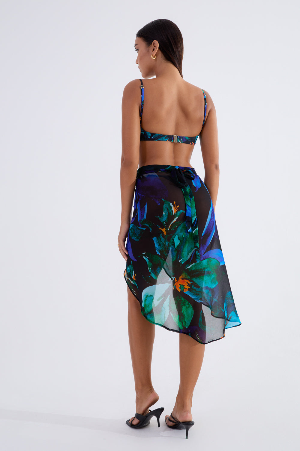 Orbit Wrap Skirt | Indigo Bloom