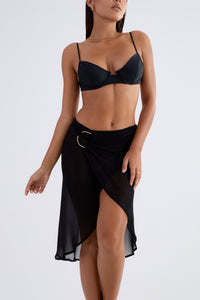 Orbit Wrap Skirt - Volcanic Black